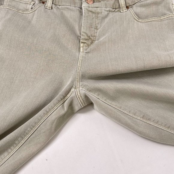 Chico's So Slimming Skinny Green Khaki Mid Rise Stretch Ankle Jeans Size 0 US 4 - Picture 7 of 10